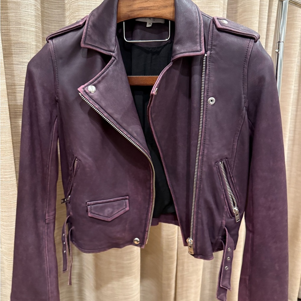 IRO Deep Purple Leather Jacket